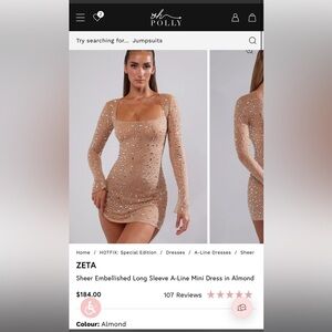 Oh Polly Zeta sheer embellished dress